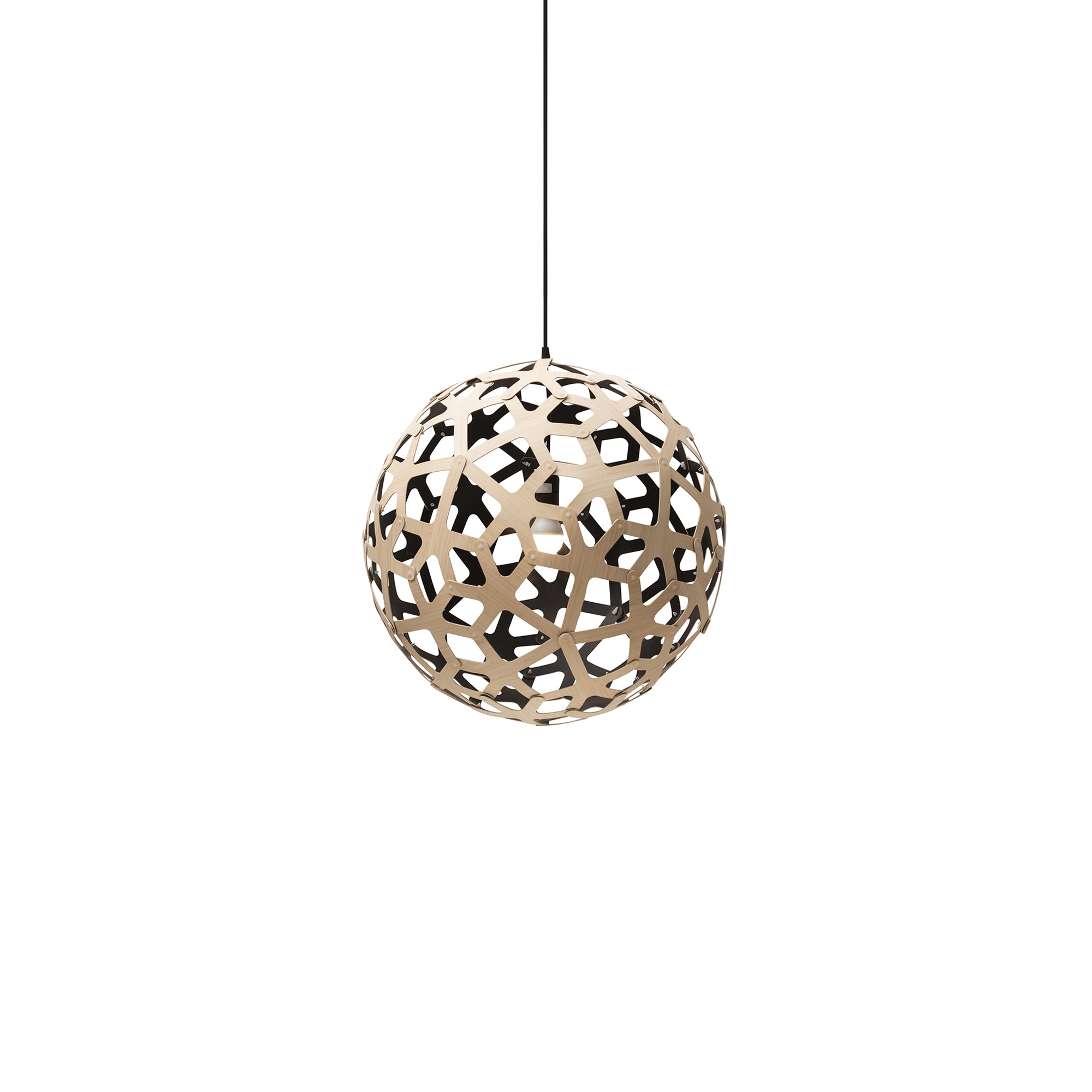 Coral Pendant Light: Small + Bamboo + Black + Black
