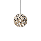Coral Pendant Light: Small + Bamboo + Black + Black