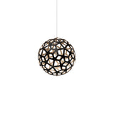 Coral Pendant Light: Small + Black + Bamboo + White