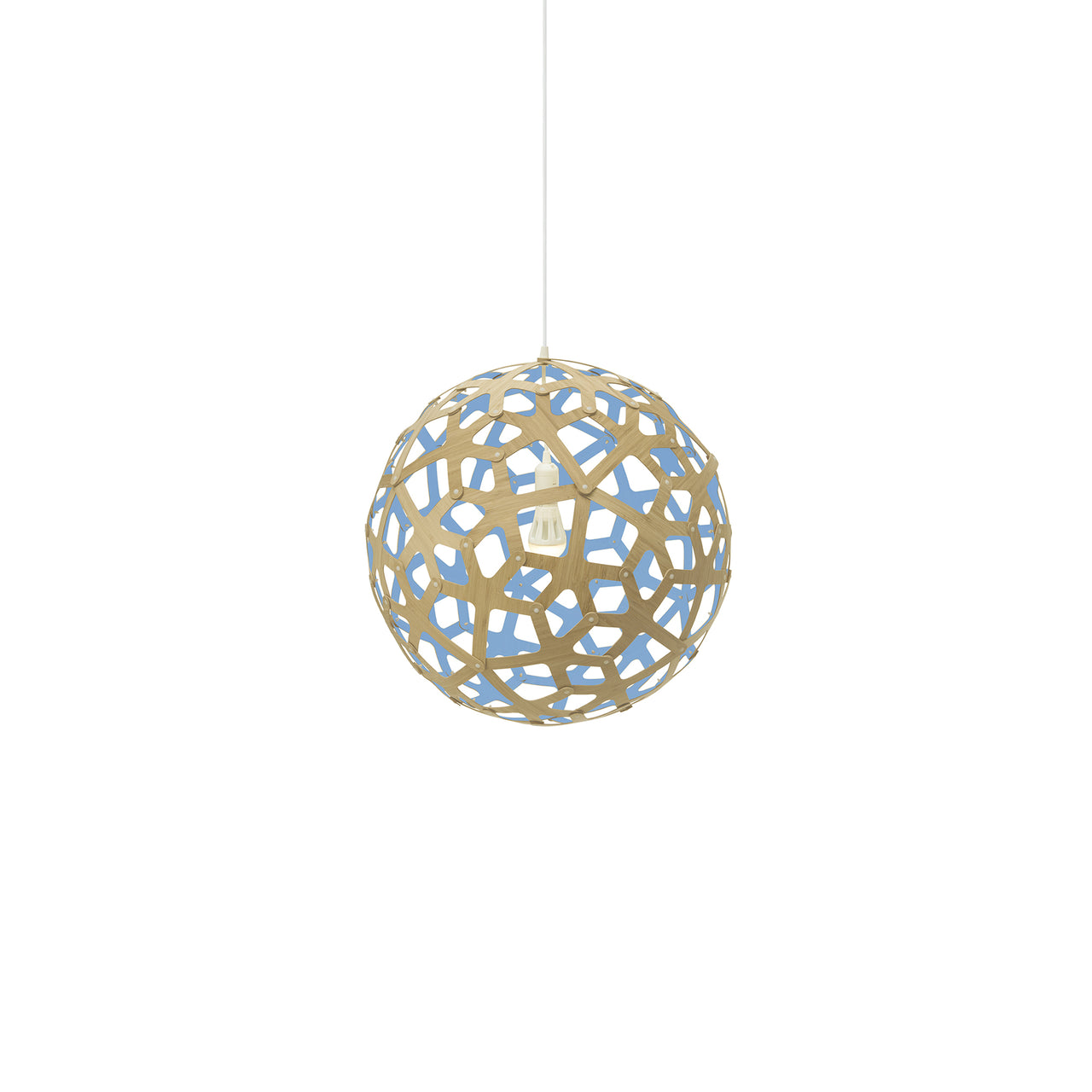 Coral Pendant Light: Small + Bamboo + Blue + White