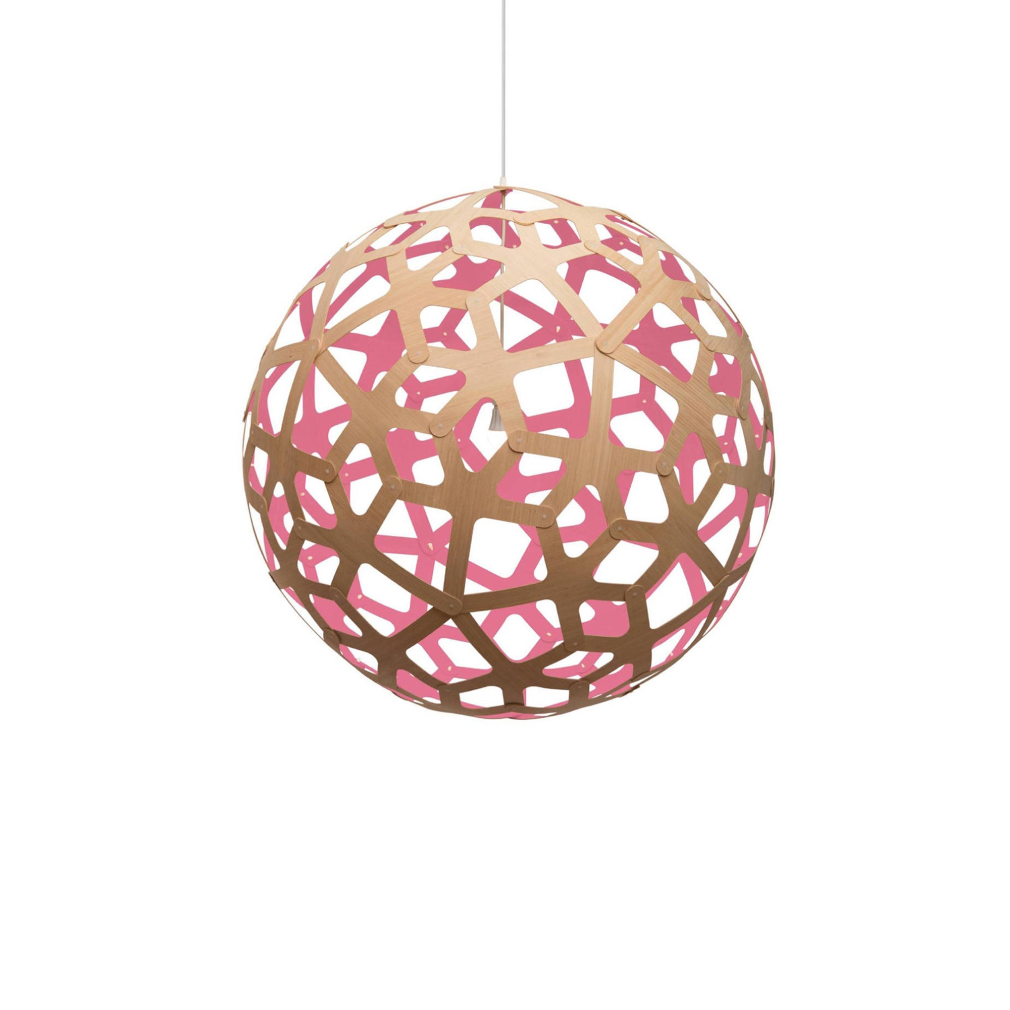 Coral Pendant Light: XX Large + Bamboo + Pink + White