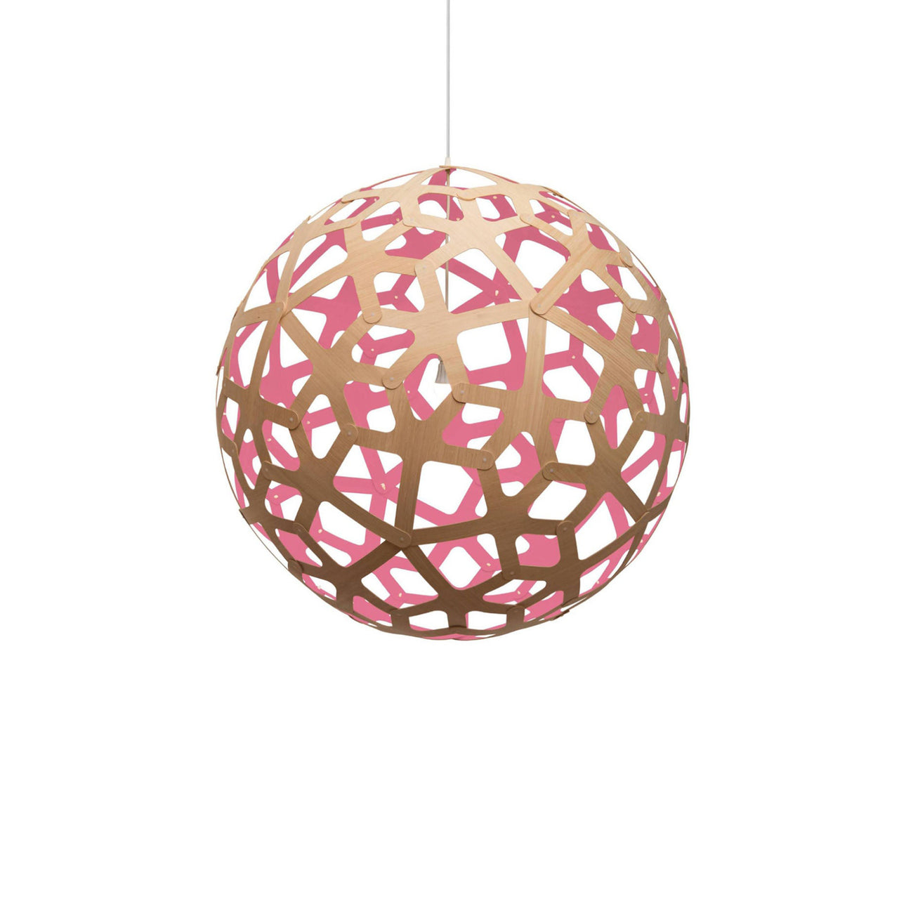 Coral Pendant Light: XX Large + Bamboo + Pink + White