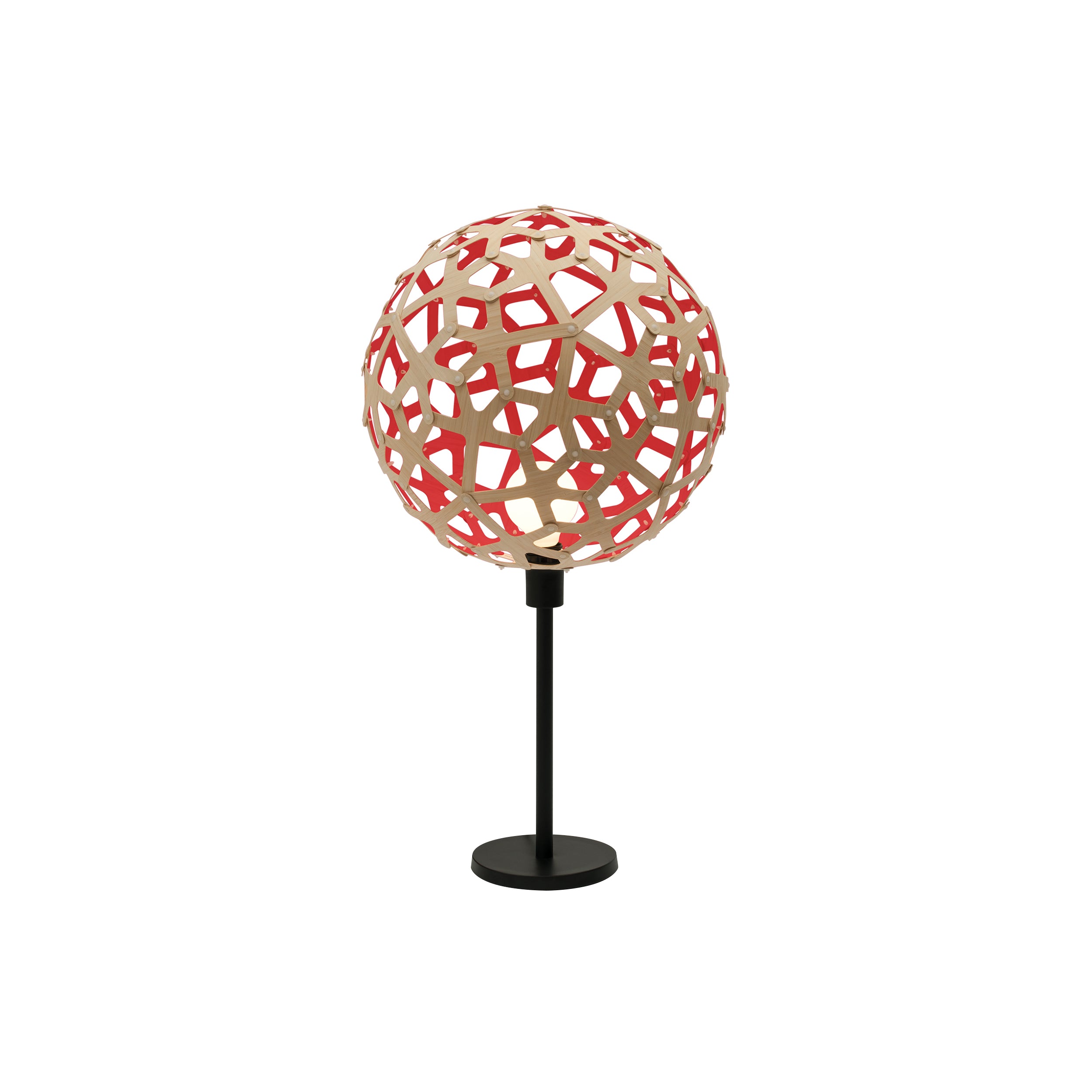 Coral Table Lamp: Bamboo + Red
