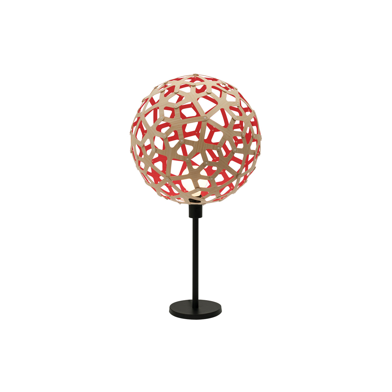 Coral Table Lamp: Bamboo + Red