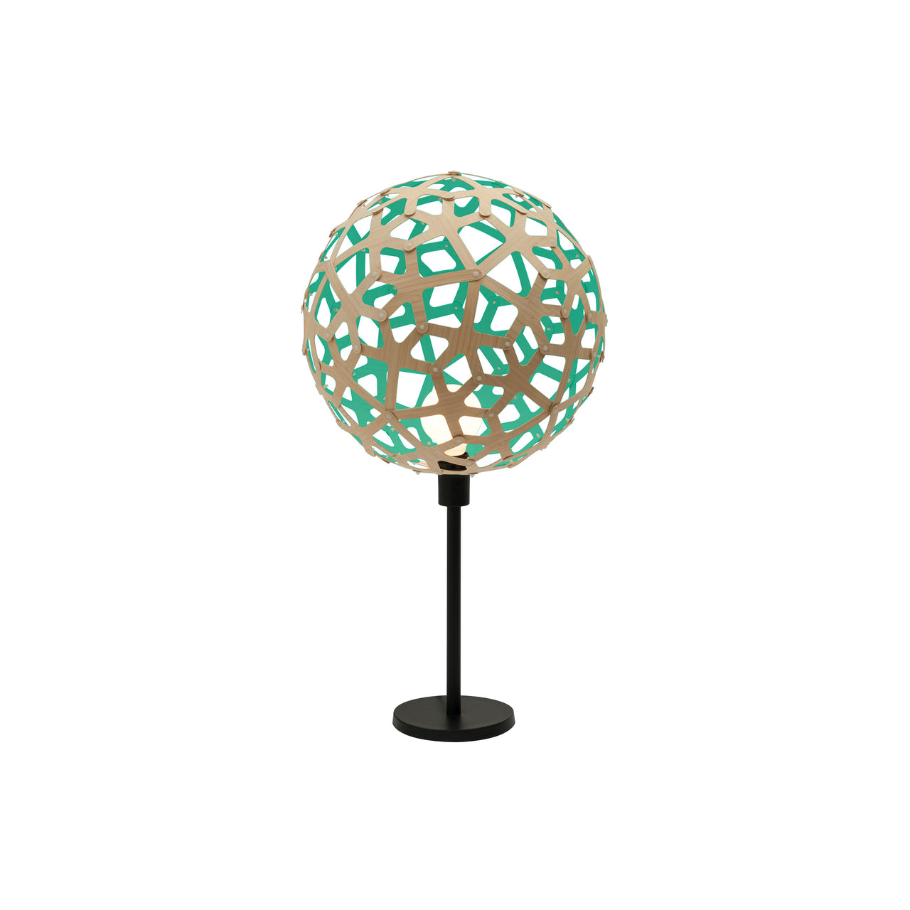 Coral Table Lamp: Bamboo + Aqua