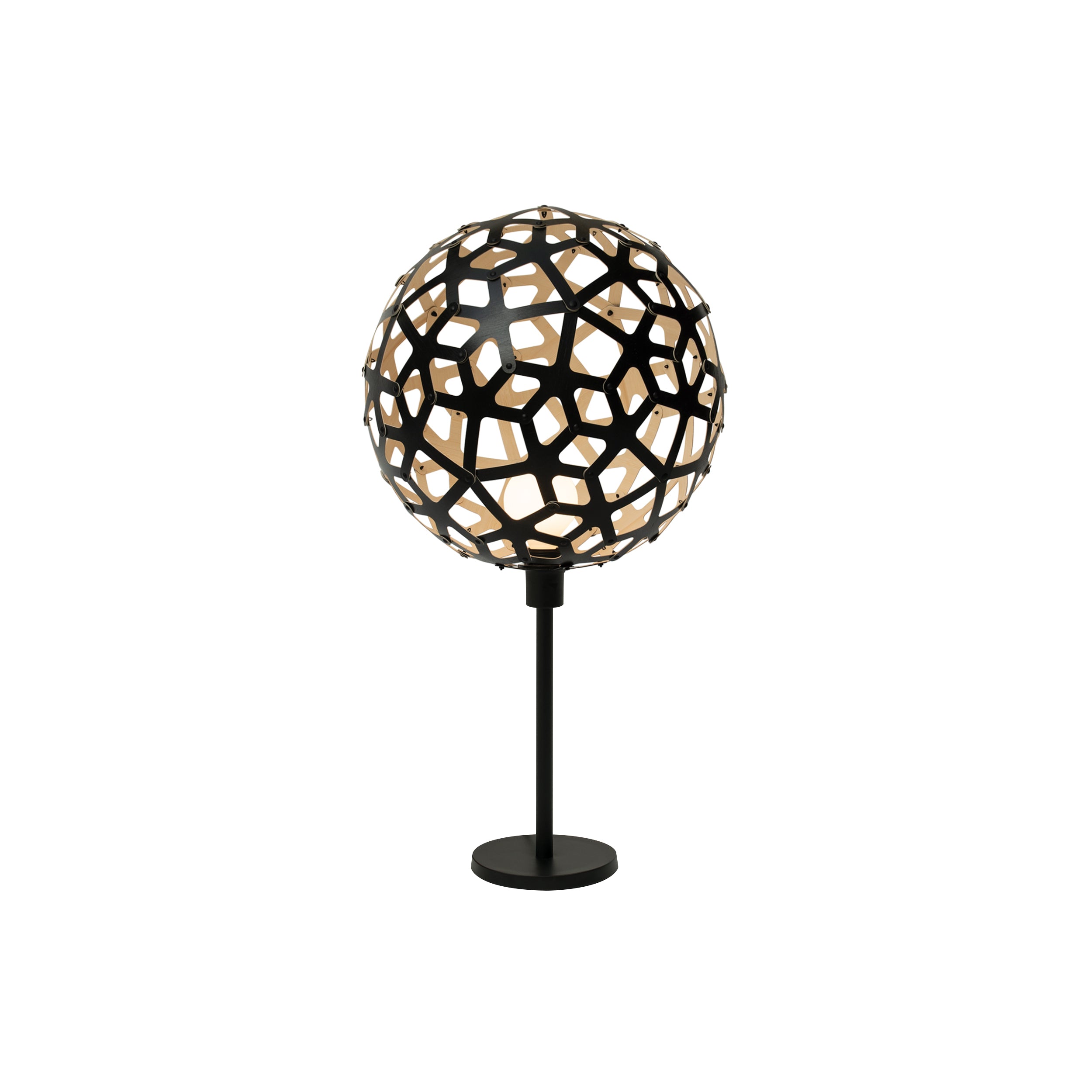 Coral Table Lamp: Black + Bamboo