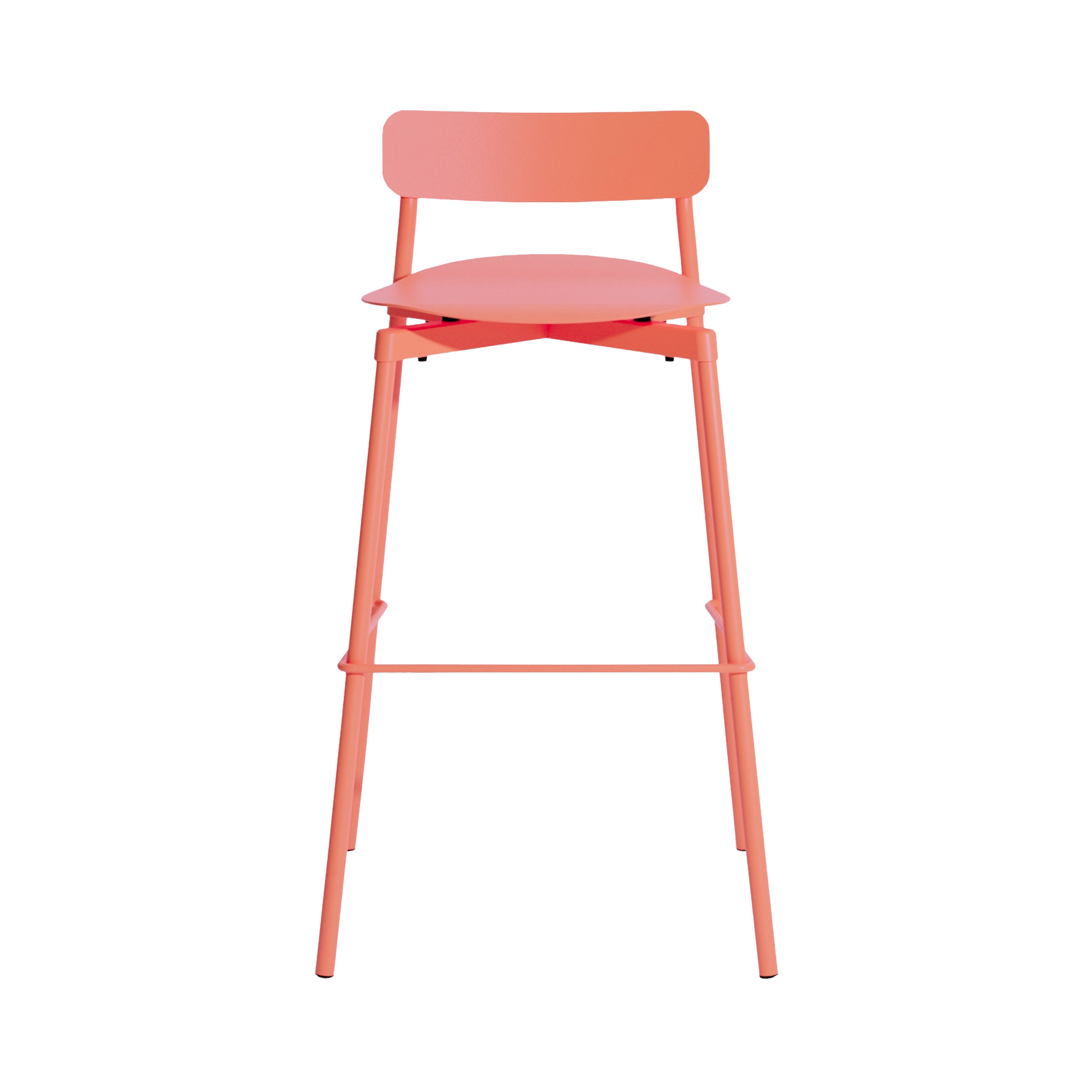 Fromme Stacking Bar + Counter Stool: Outdoor + Bar + Coral