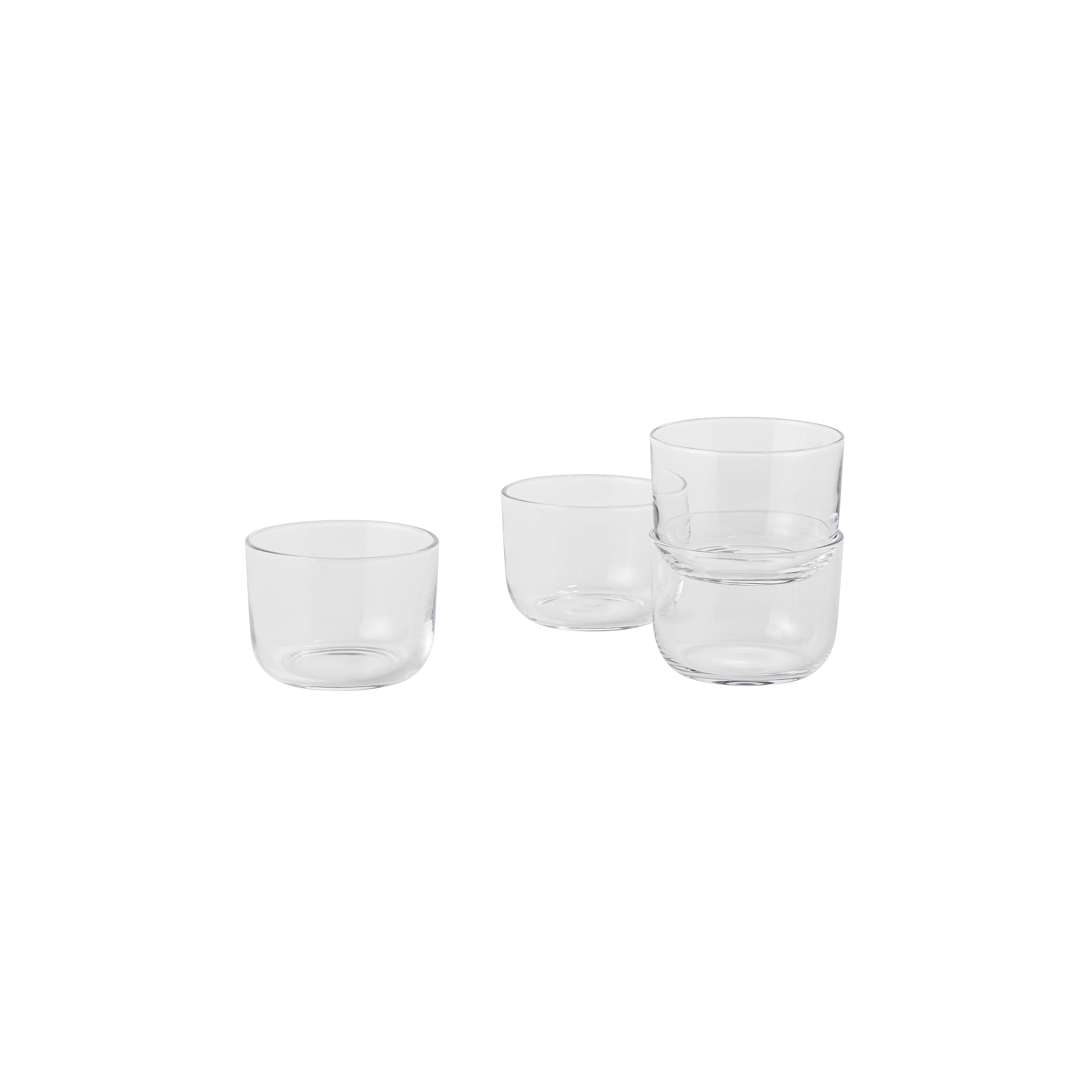 Corky Glasses: Set of 4 + Low + Clear