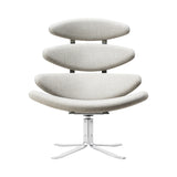 Corona Chair: Brushed Chrome + Without Ottoman
