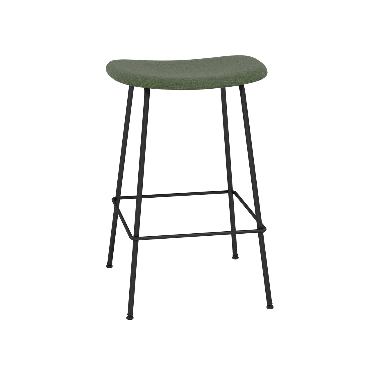 Fiber Bar + Counter Stool: Tube Base + Upholstered + Counter + Anthracite Black