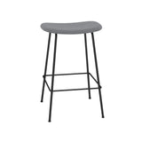 Fiber Bar + Counter Stool: Tube Base + Upholstered + Counter + Anthracite Black