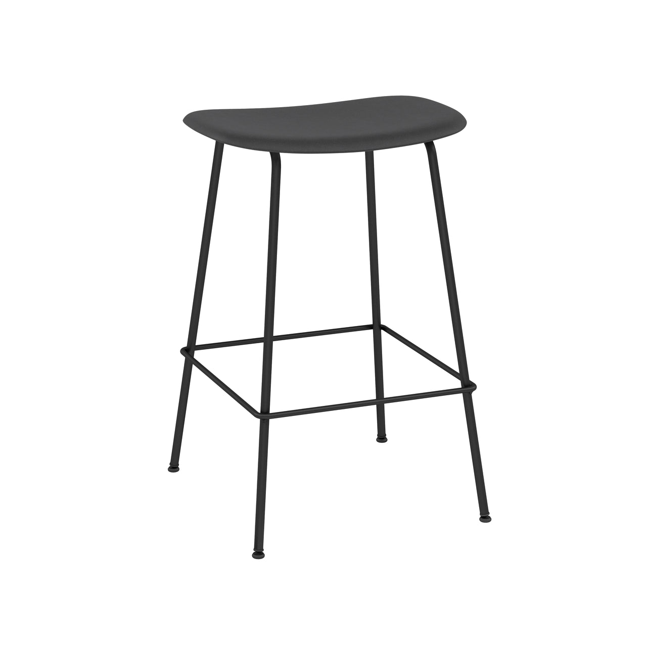 Fiber Bar + Counter Stool: Tube Base + Counter + Black + Anthracite Black