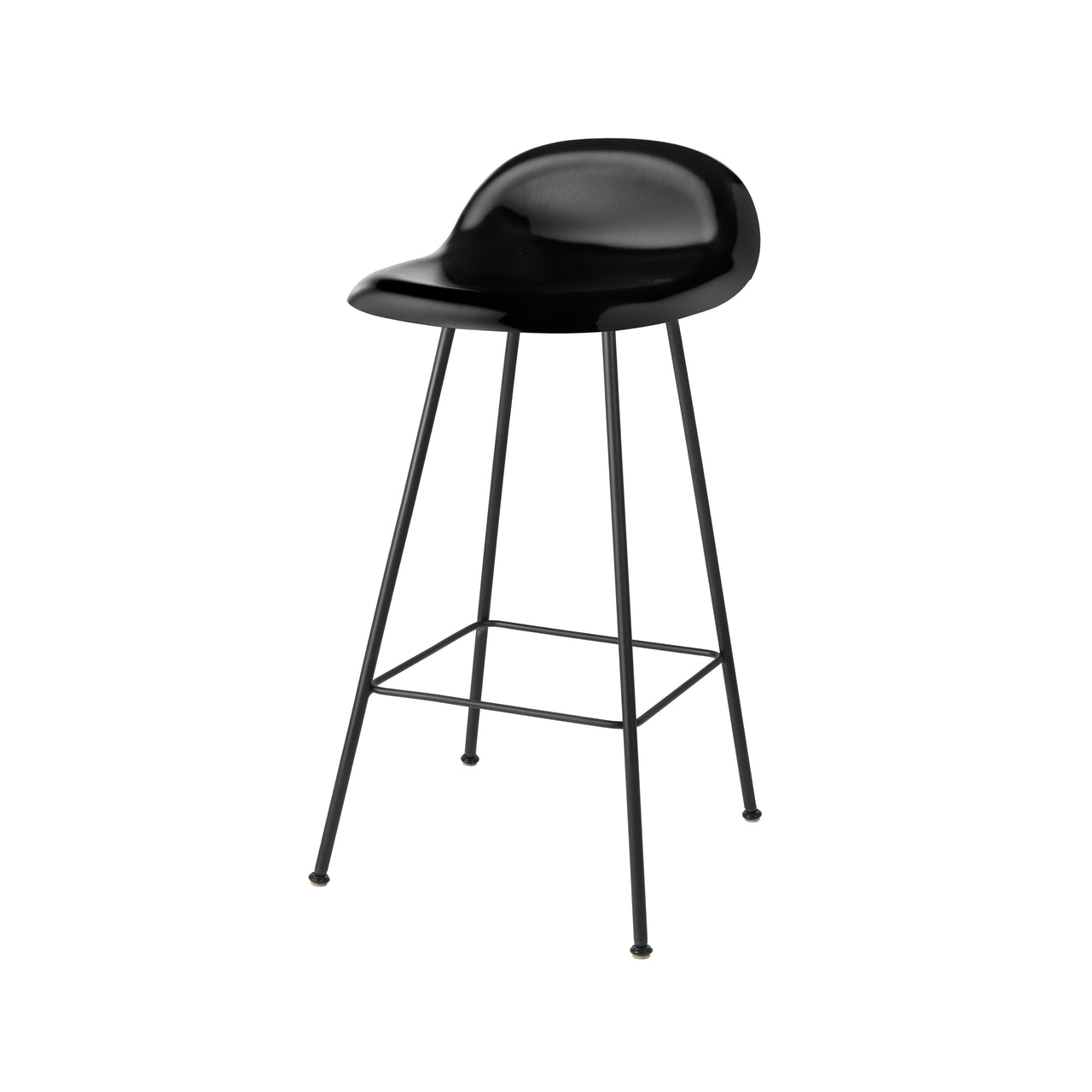 3D Counter Stool: Center Base + Black Stained Beech