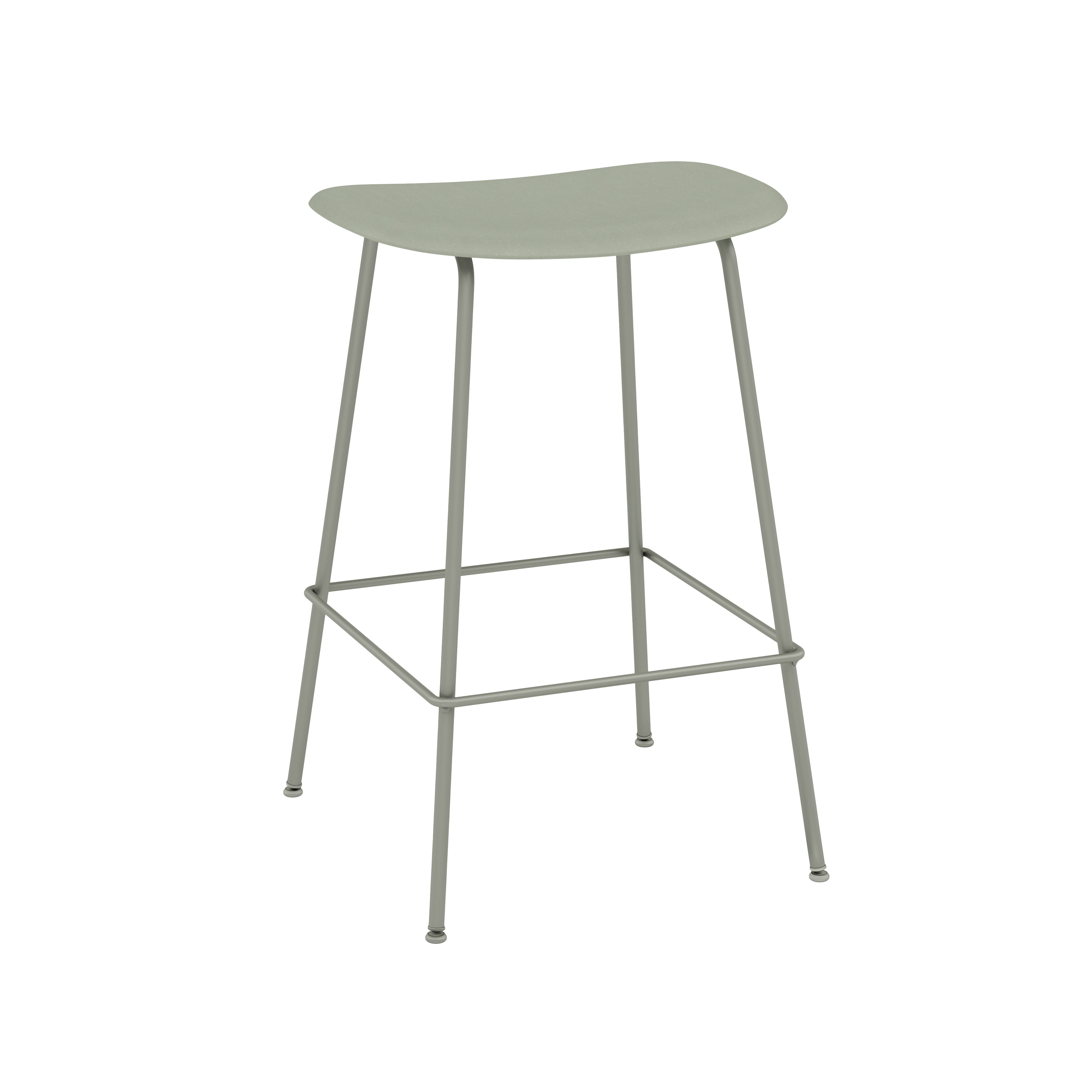 Fiber Bar + Counter Stool: Tube Base + Counter + Dusty Green + Dusty Green