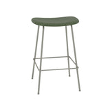 Fiber Bar + Counter Stool: Tube Base + Upholstered + Counter + Grey