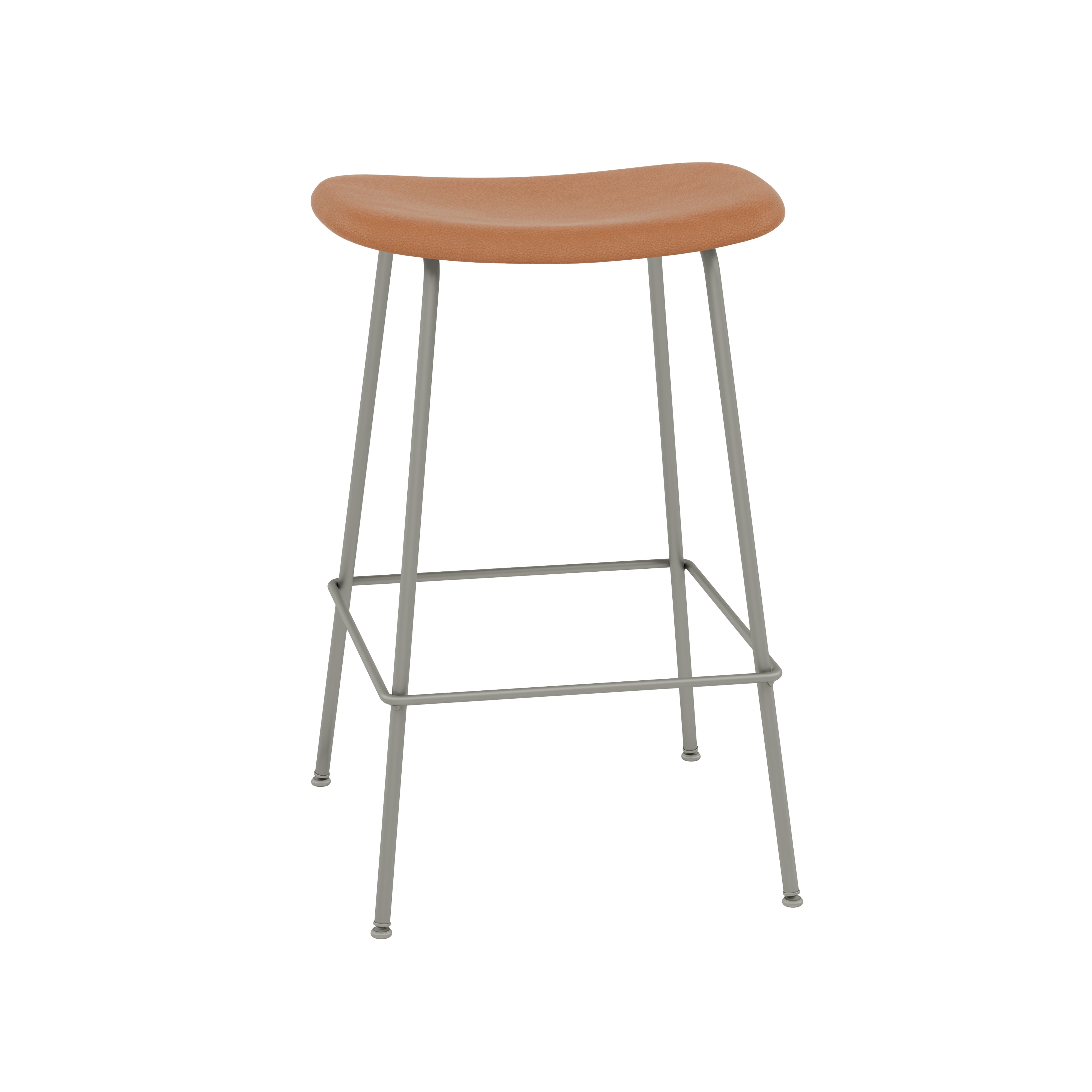 Fiber Bar + Counter Stool: Tube Base + Upholstered + Counter + Grey