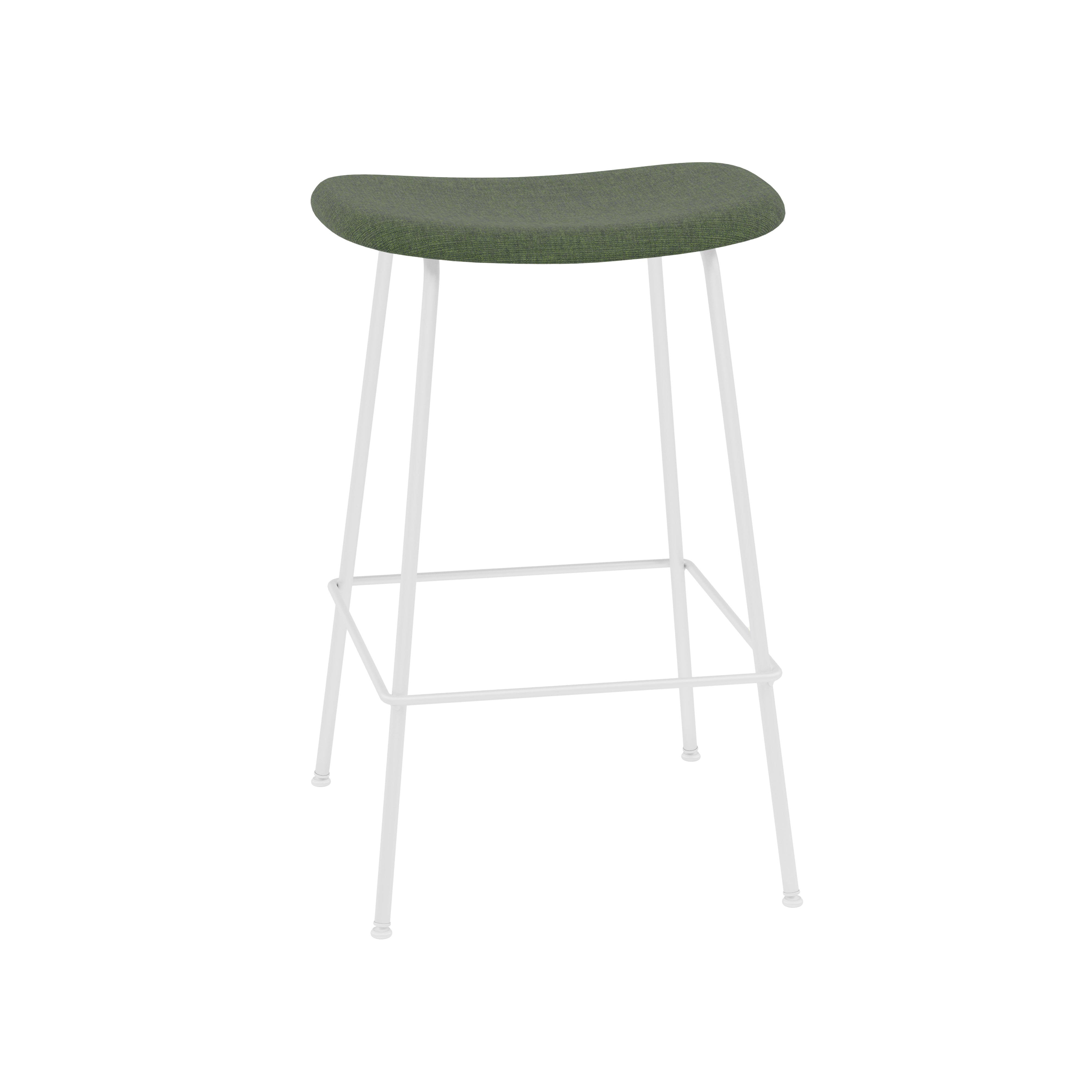 Fiber Bar + Counter Stool: Tube Base + Upholstered + Counter + White