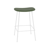 Fiber Bar + Counter Stool: Tube Base + Upholstered + Counter + White