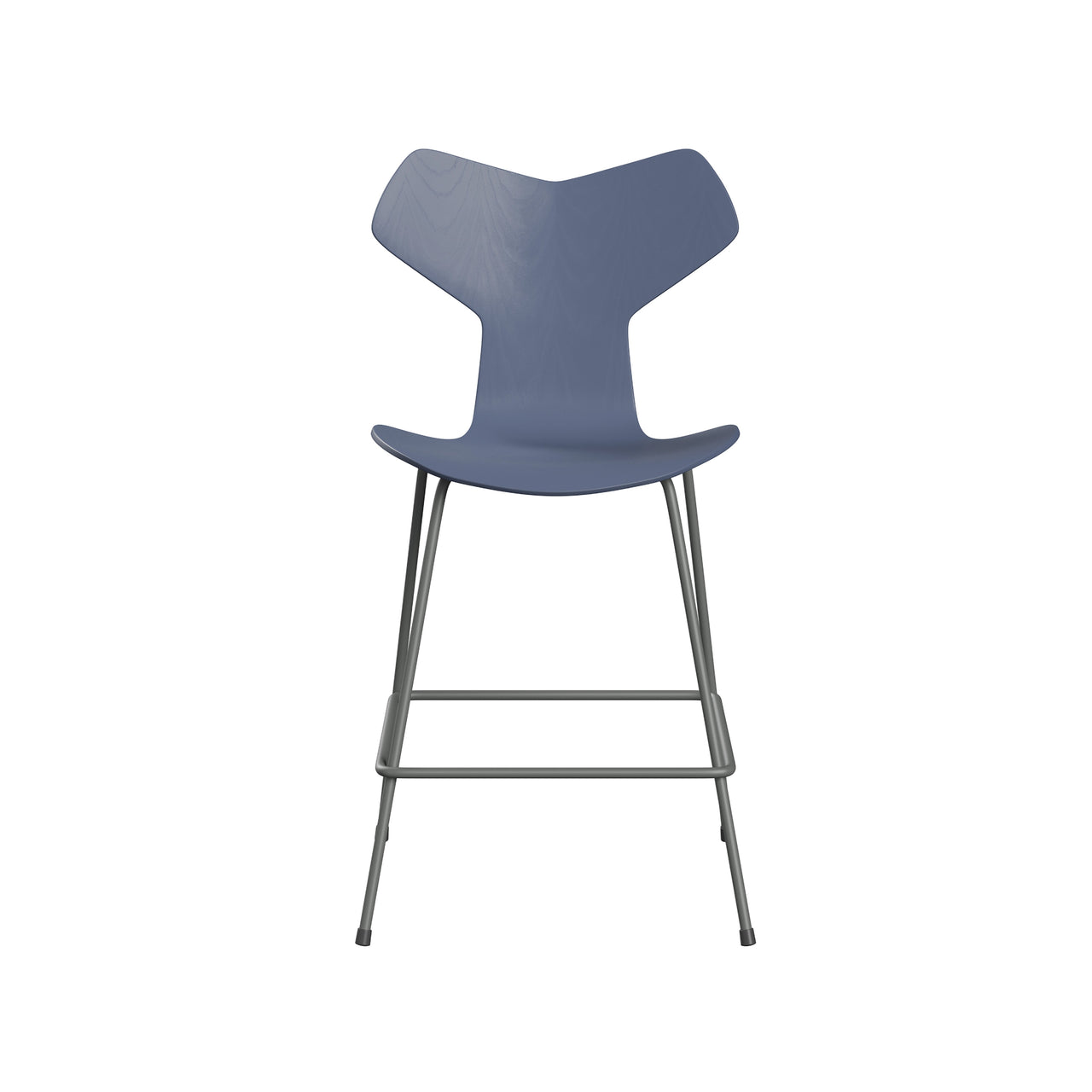 Grand Prix Bar + Counter Stool: Counter + Dusk Blue Lacquered Veneer