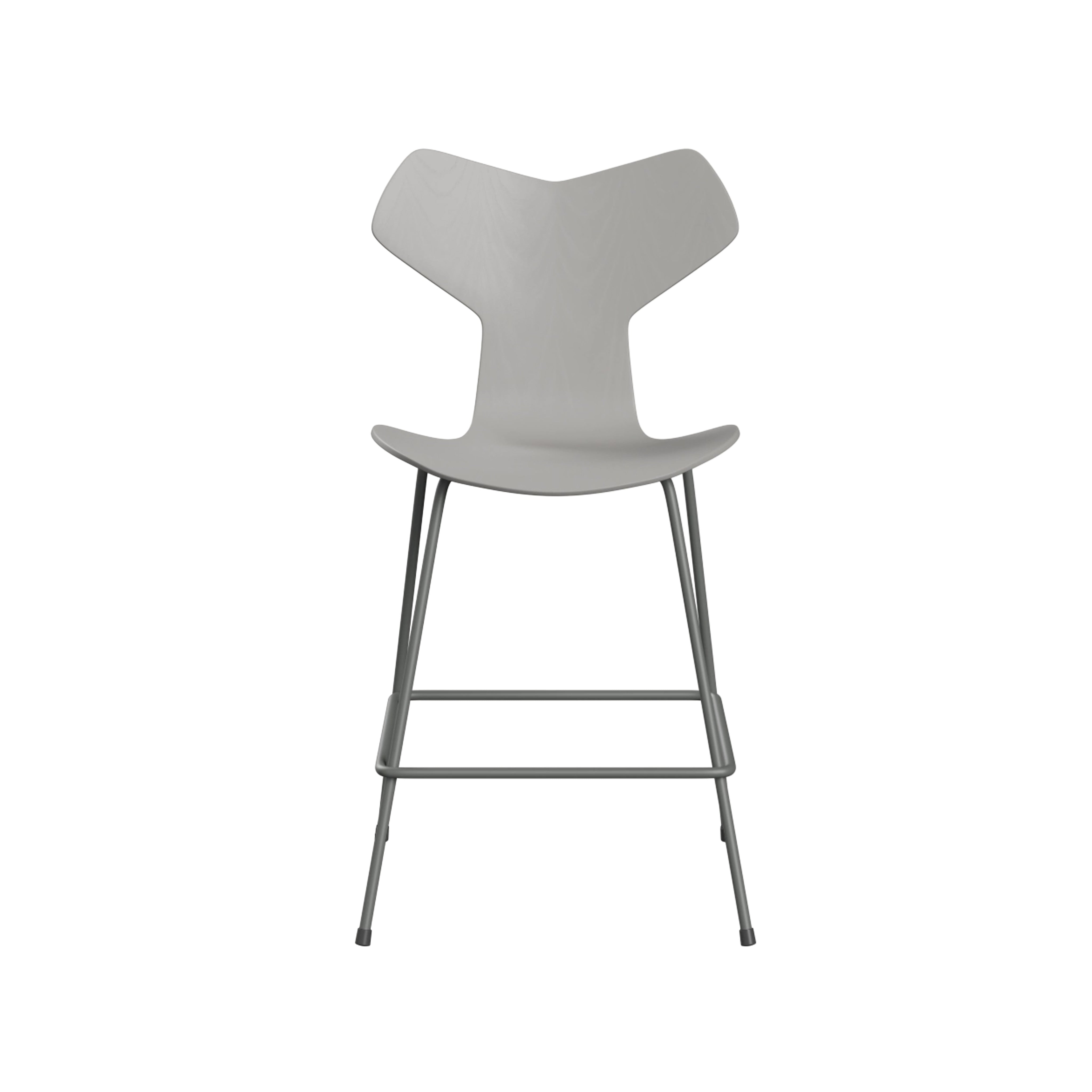 Grand Prix Bar + Counter Stool: Counter + Nine Grey Lacquered Veneer