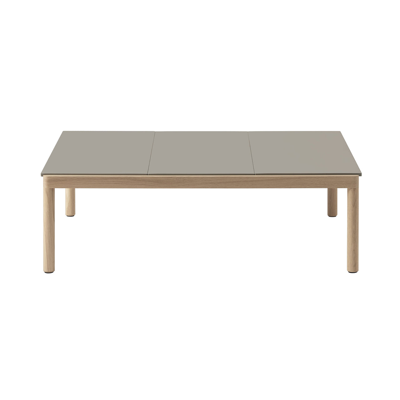 Couple Coffee Table: 3 Plain + Taupe + Oak