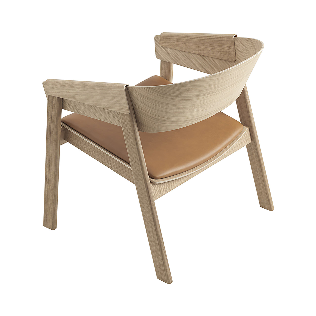 Cover Lounge Chair: Upholstered + Oak + Cognac Refine Leather