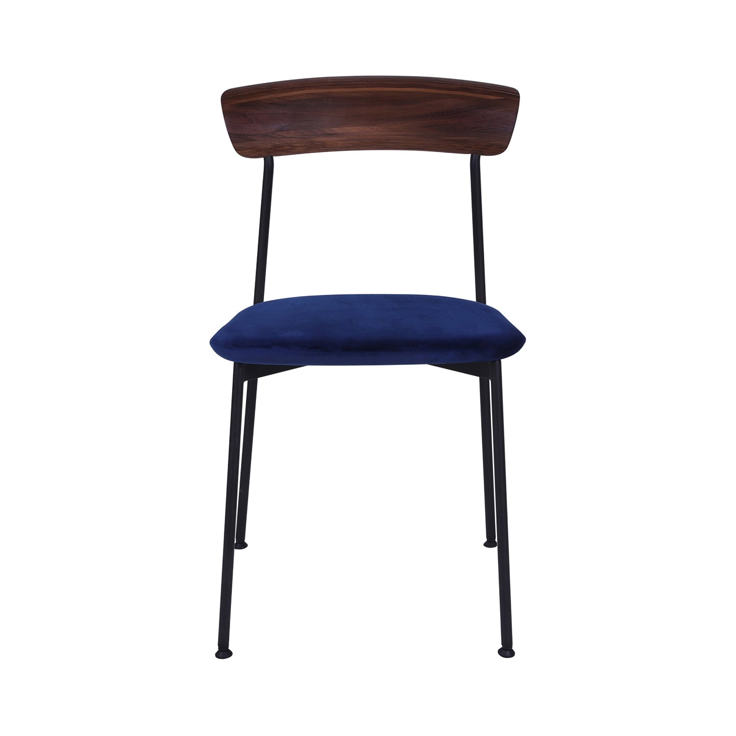 Crawford Dining Chair: Upholstered + Dark Brown Oak