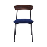 Crawford Dining Chair: Upholstered + Dark Brown Oak