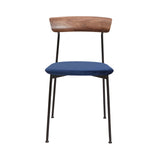 Crawford Dining Chair: Upholstered + Natural Walnut