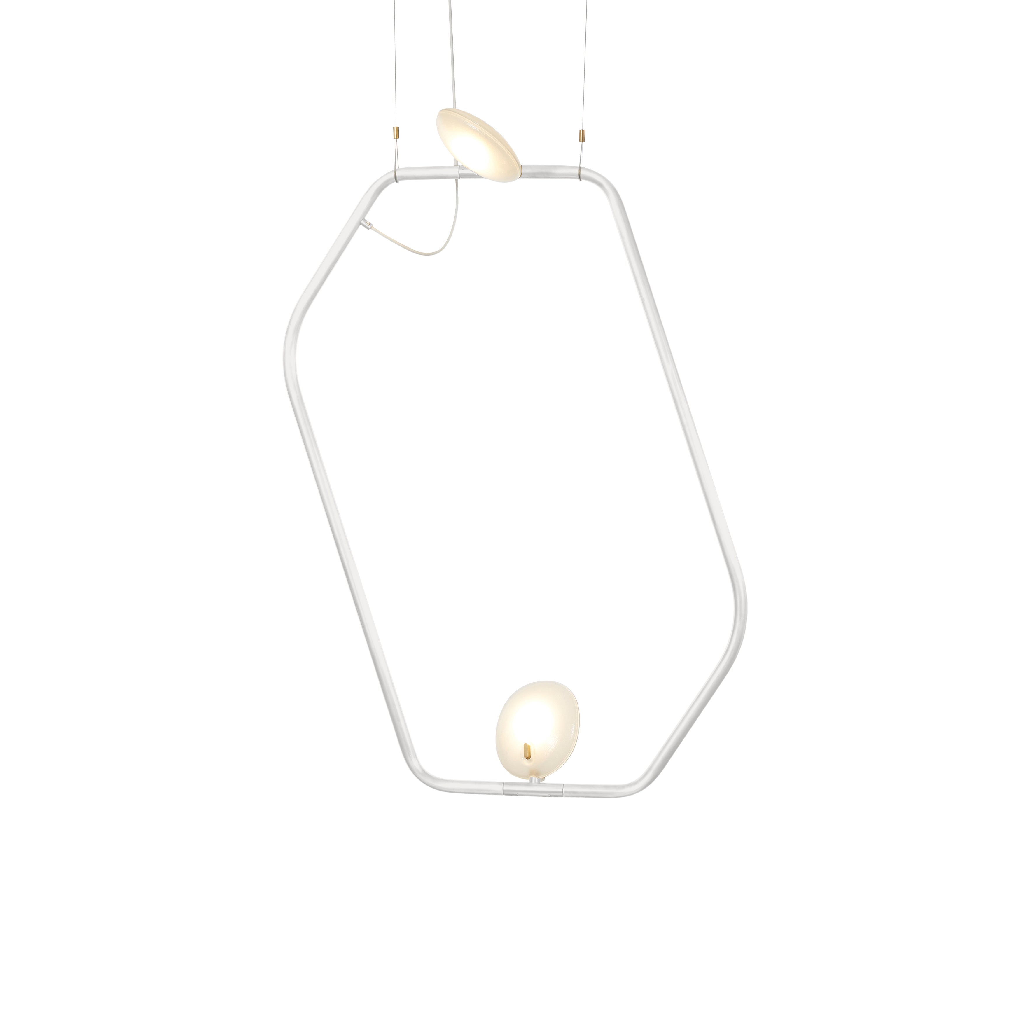 Palindrome Single Pendant: 2 Heads + Cream White