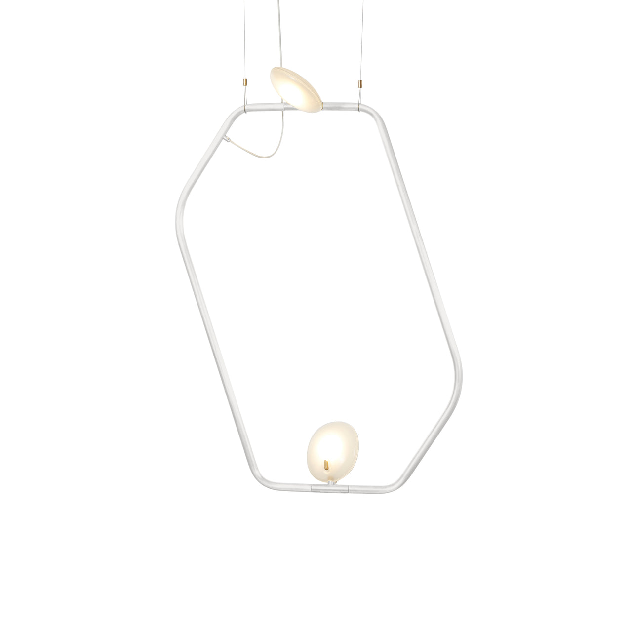 Palindrome Single Pendant: 2 Heads + Cream White