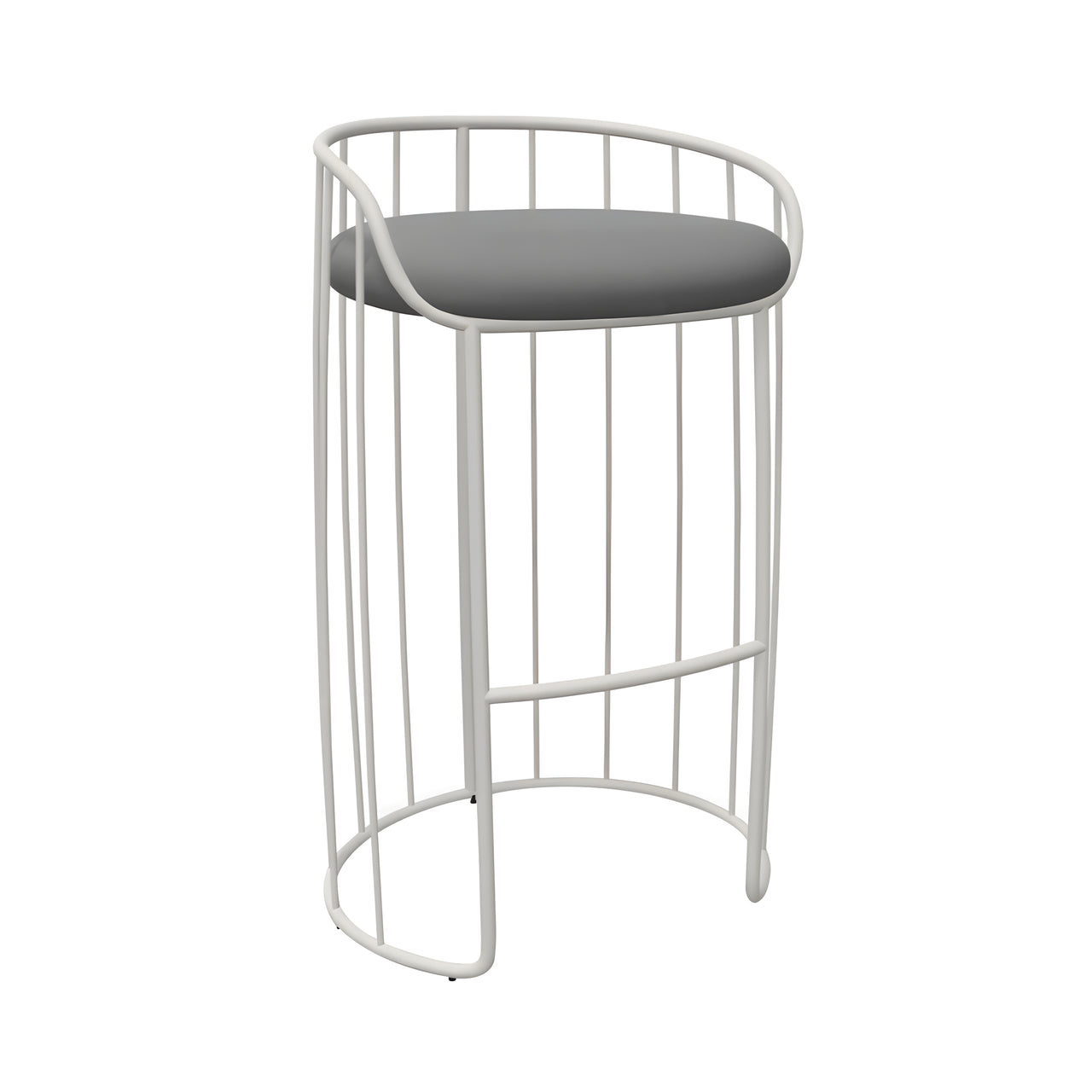 Tonella Bar + Counter Stool: Bar + Gris Seda Matt Lacquered