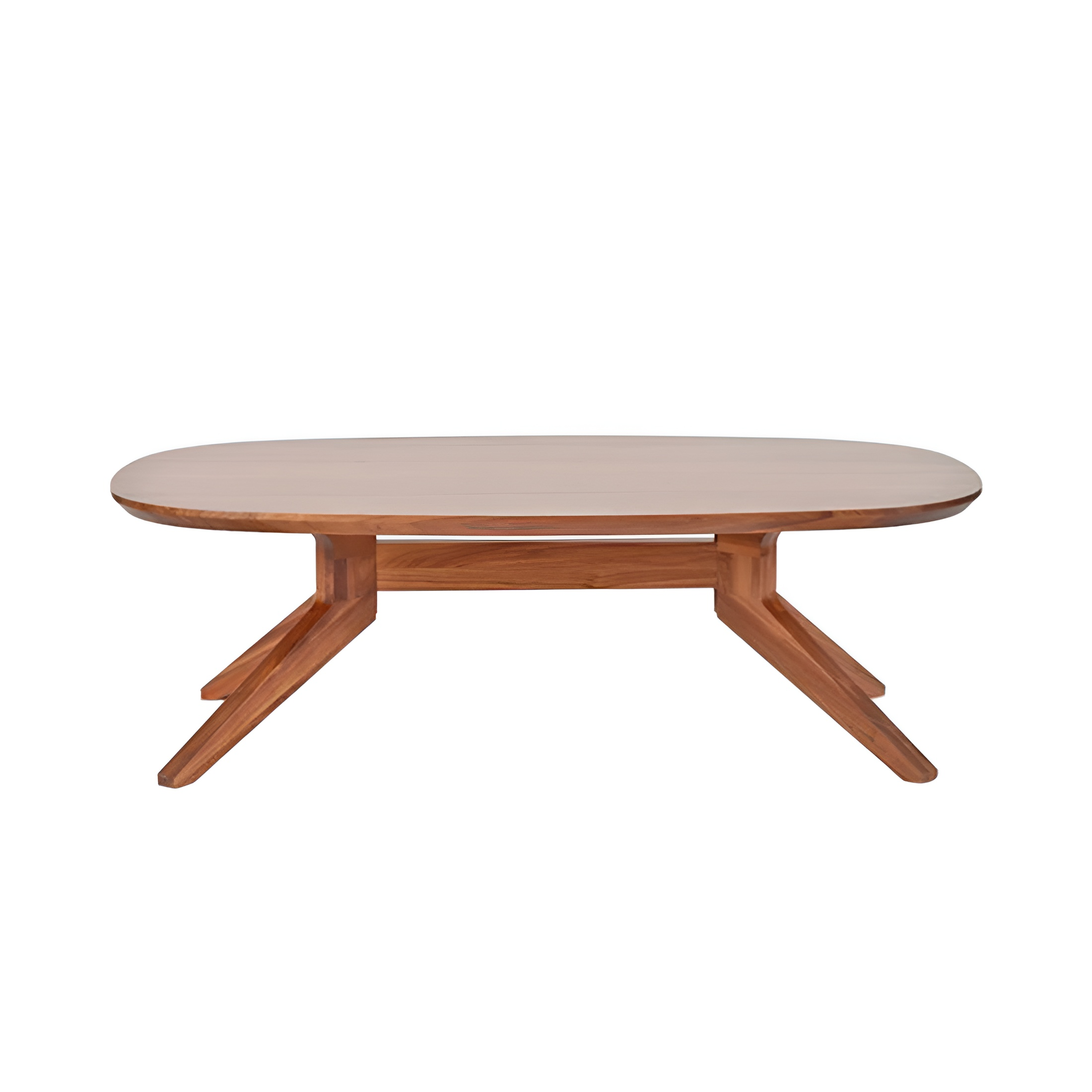 Cross Oval Coffee Table: Walnut