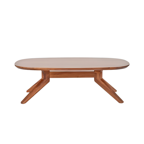 Cross Oval Coffee Table: Walnut