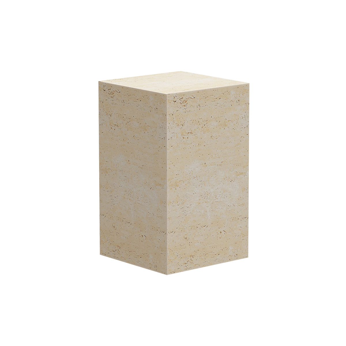 Cubism Side Table: Travertine