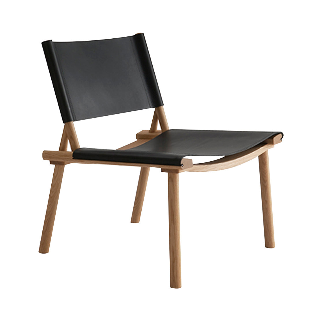 December Chair: Oak + Black Leather