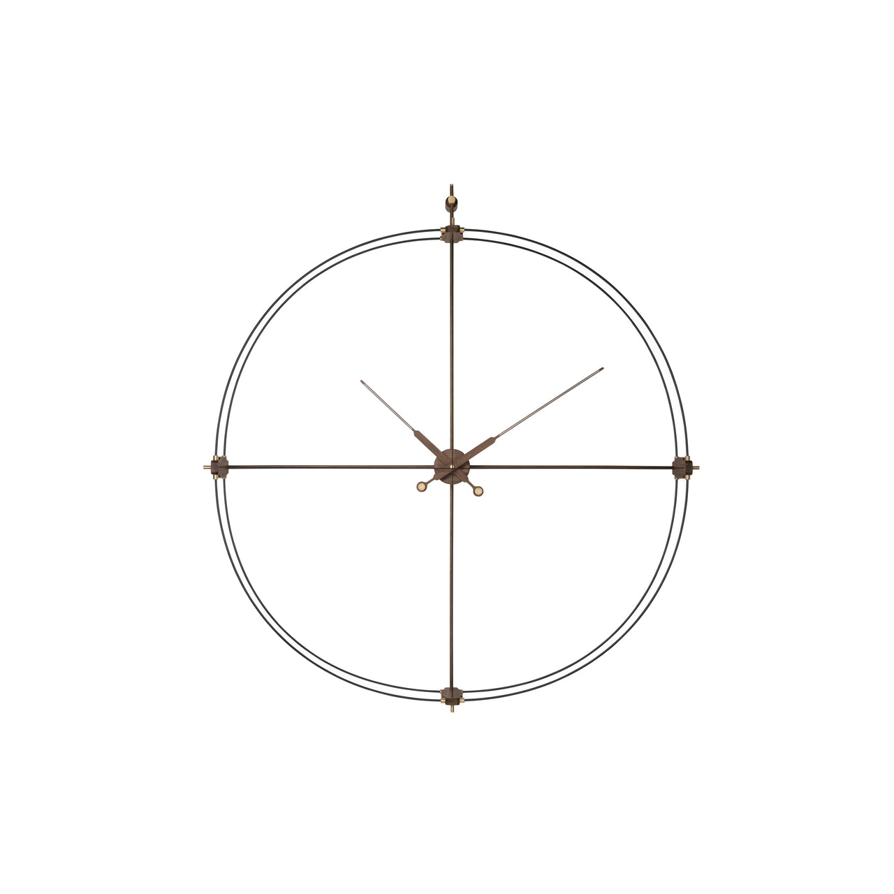 Delmori Premium Wall Clock: Black Fiberglass + Walnut