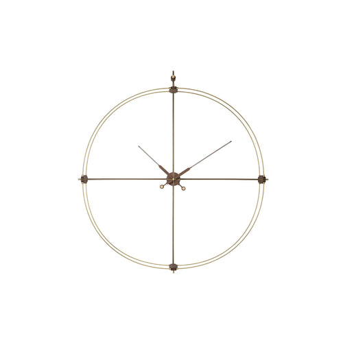 Delmori Premium Wall Clock: Brass + Walnut
