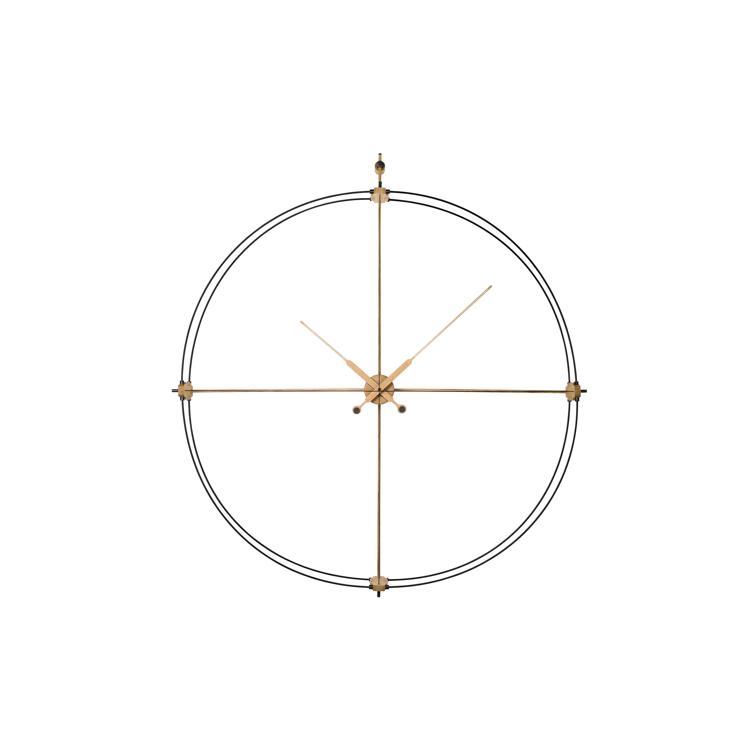 Delmori Premium Wall Clock: Black Fiberglass + Oak