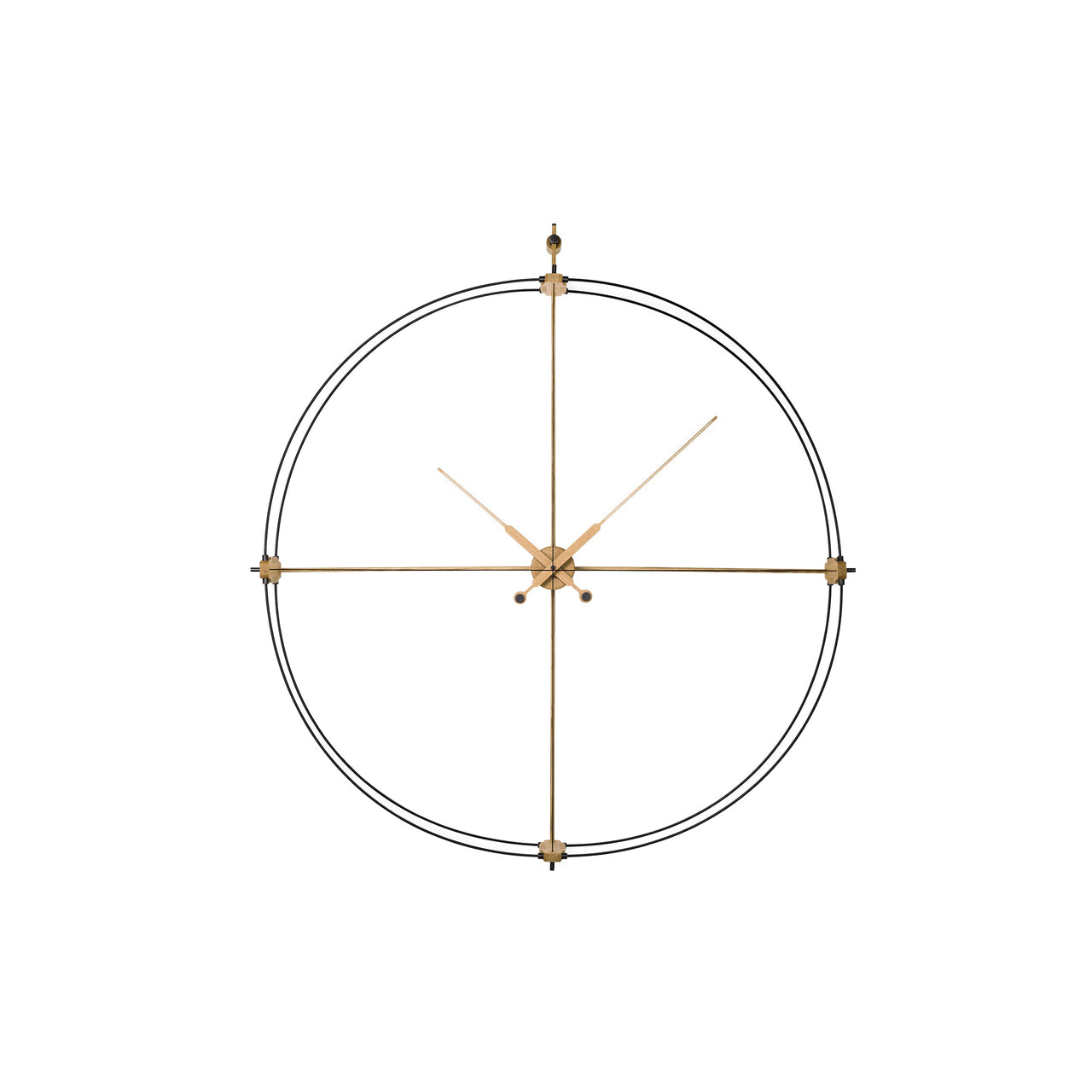 Delmori Premium Wall Clock: Black Fiberglass + Oak