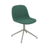 Fiber Side Chair: Swivel Base with Return + Recycled Shell + Upholstered + Dusty Green