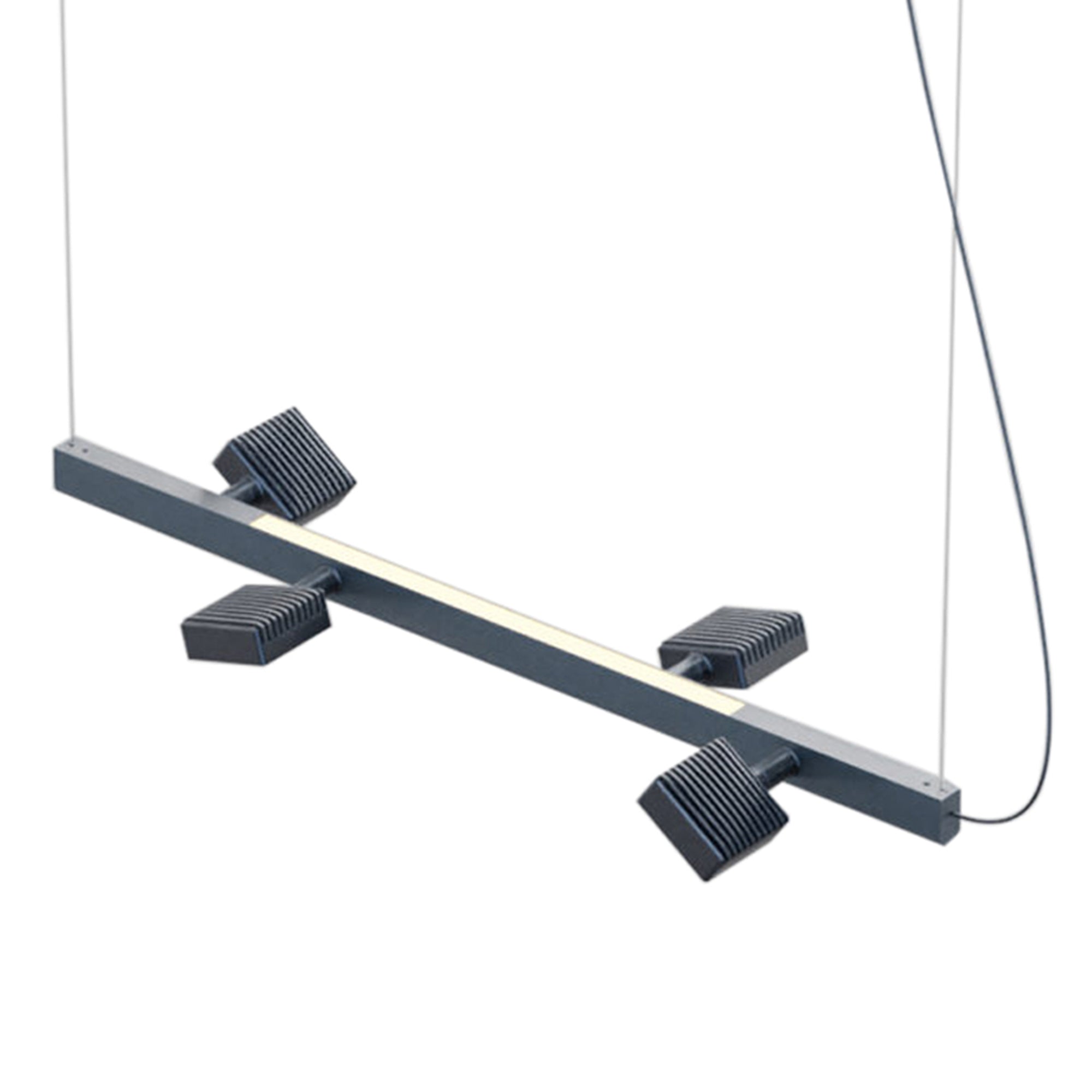 Dorval 05 Suspension Lamp with Uplight: 4 Heads + Midnight Blue + Large - 96.1