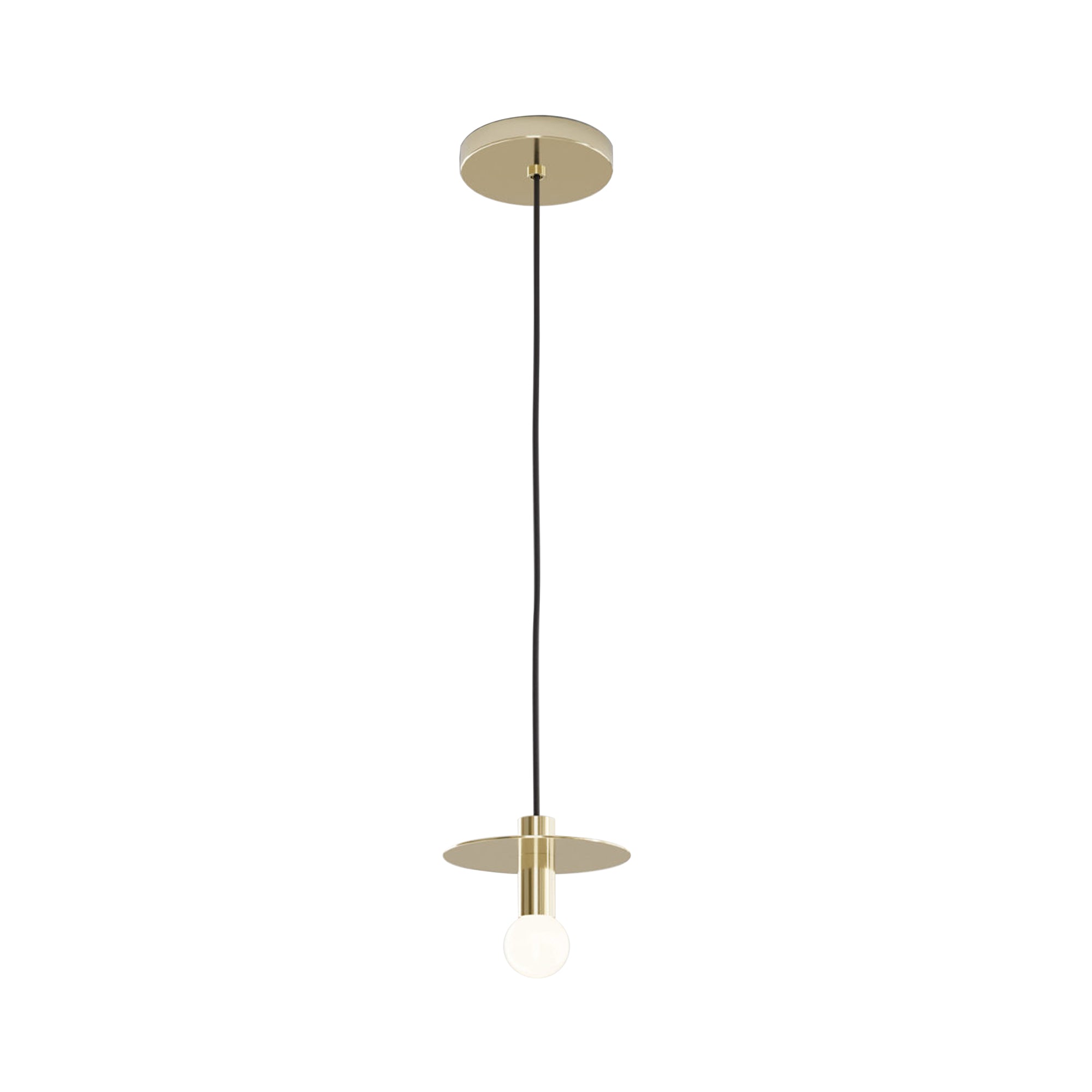 Dot Suspension Lamp: Brass + Black