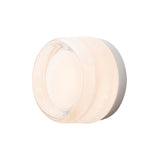 Dimple IP65 Sconce: White Interior + Natural Anodized