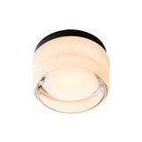 Dimple IP65 Flush Mount: White Interior + Black Anodized