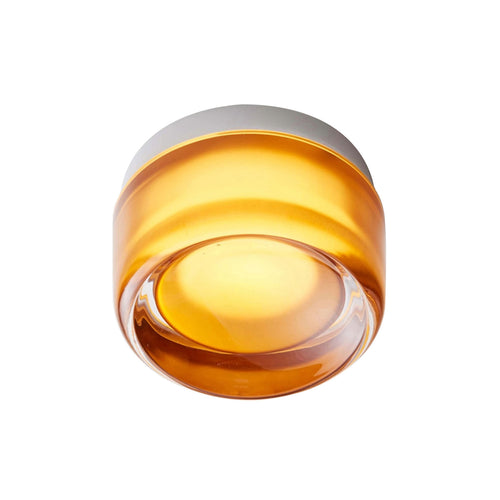 Dimple IP65 Flush Mount: Amber + Natural Anodized