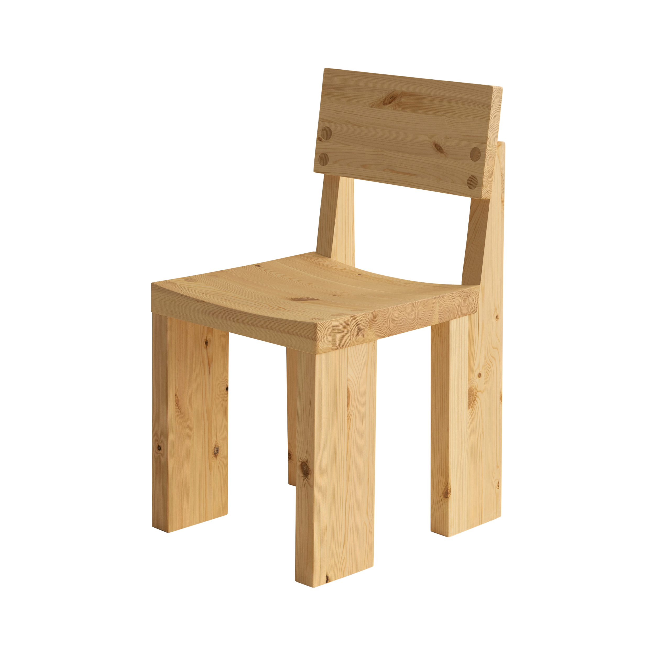 001 Dining Chair: Matte Pine