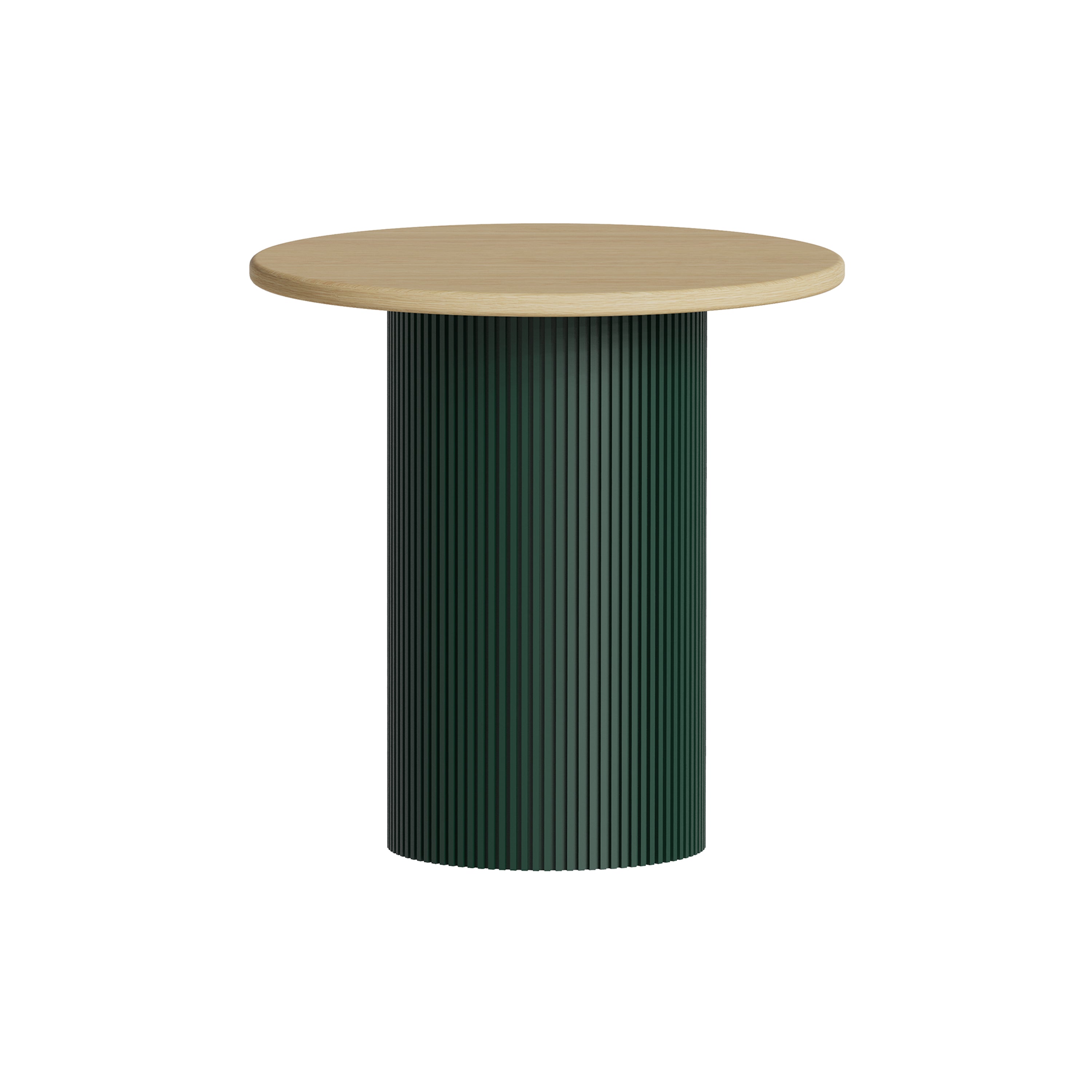 Dune Side Table: Super-Matt Oak + Forest Green