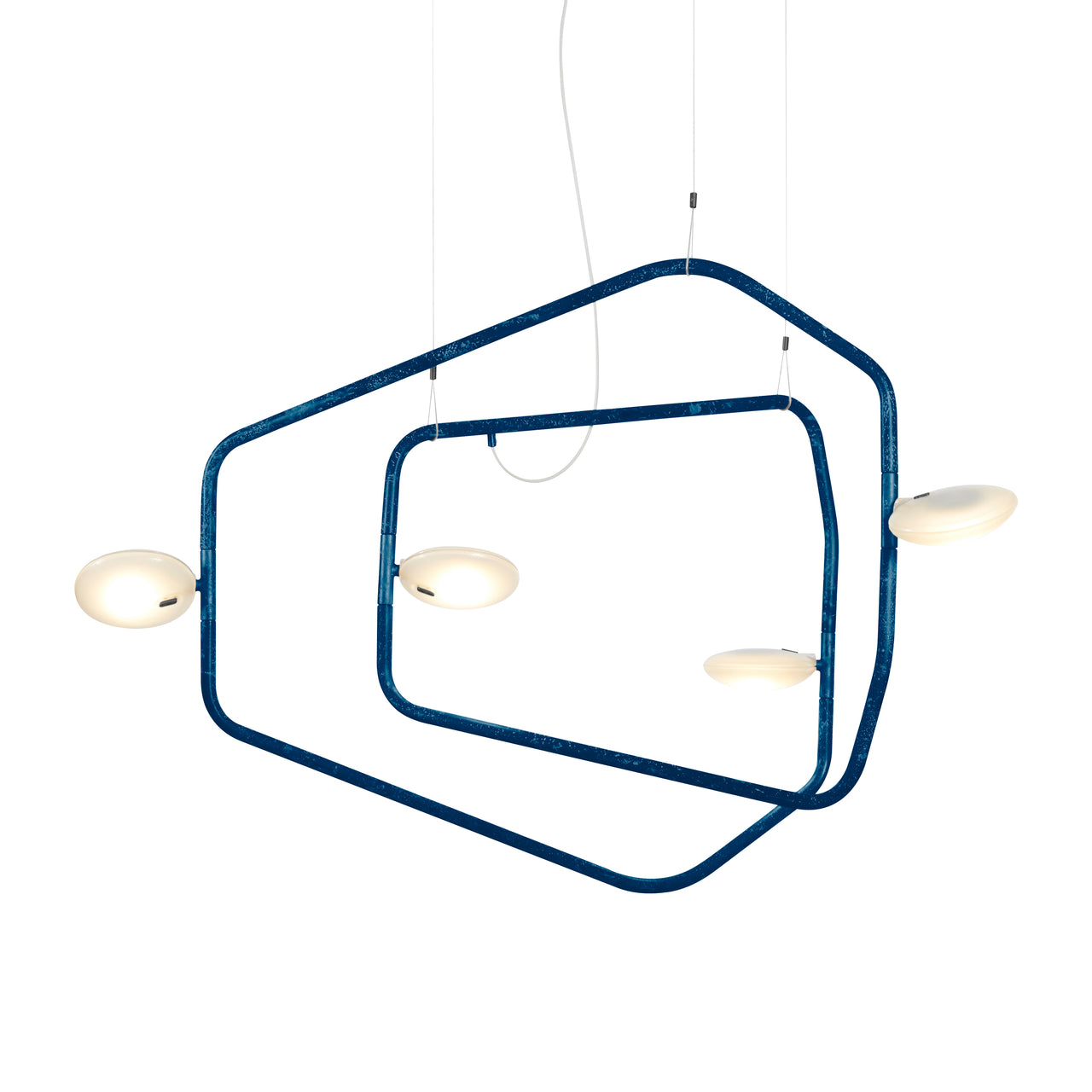 Palindrome Single Pendant: 4 Heads + Dark Blue