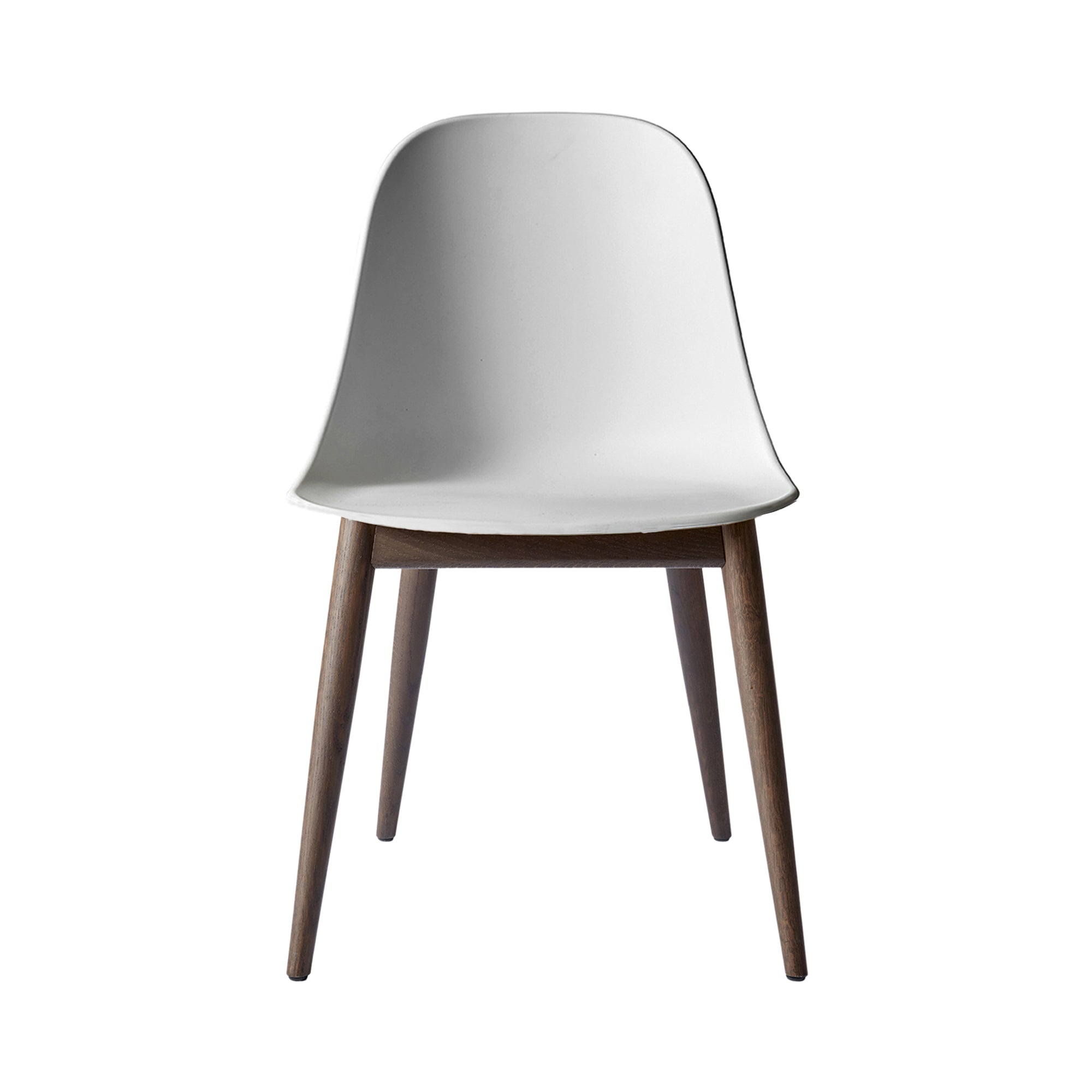 Harbour Side Chair: Wood Base + Dark Stained Oak + Light Grey